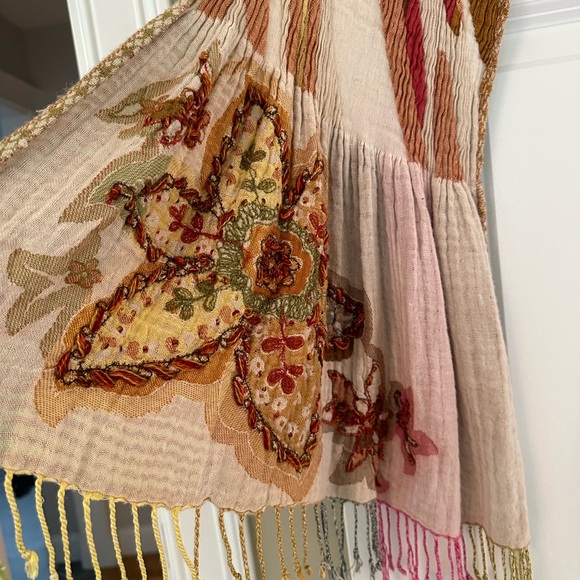 Anthropologie x Vismaya Boho Embroidered Scarf/Wrap, EUC - Picture 3 of 9
